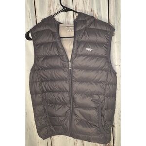 Women's Blue Large Packable Duckdown Puffer Vest Cottagecore Cabincore Sz 10-12